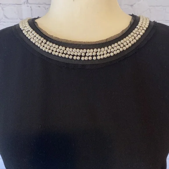 NEW Gorgeous Loft “Little Black Dress” w 3 rows of pearls around the neck NWT - Picture 2 of 8